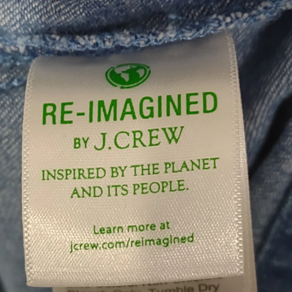 J Crew Denim Dress Size Medium Blue Jeans Long Sleeve 100% Cotton Lightweight - Picture 9 of 10